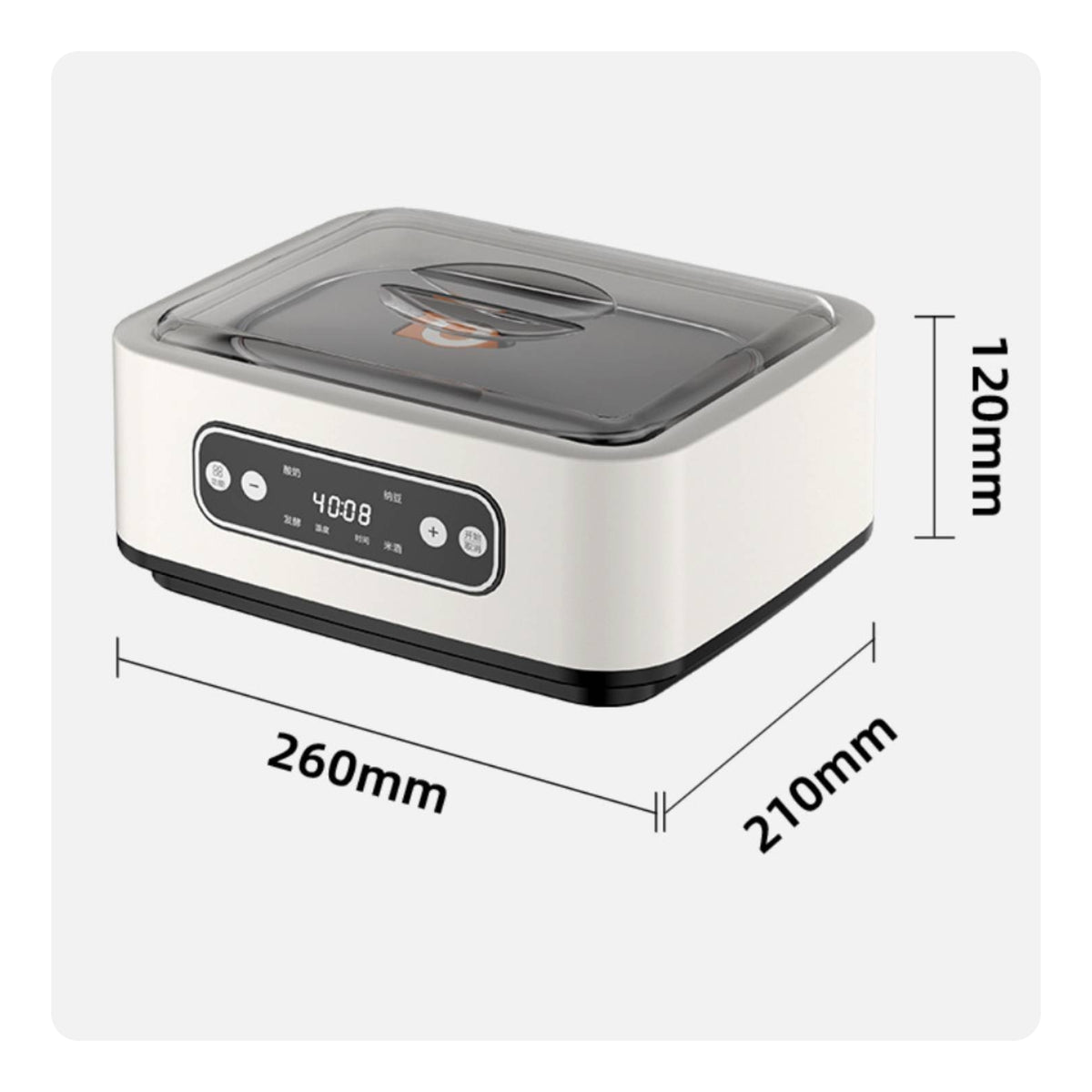 Yogurt Maker with Stainless Steel Liner Adjustable Countertop Yogurt Maker Electric Fermentation Appliance Food-Grade