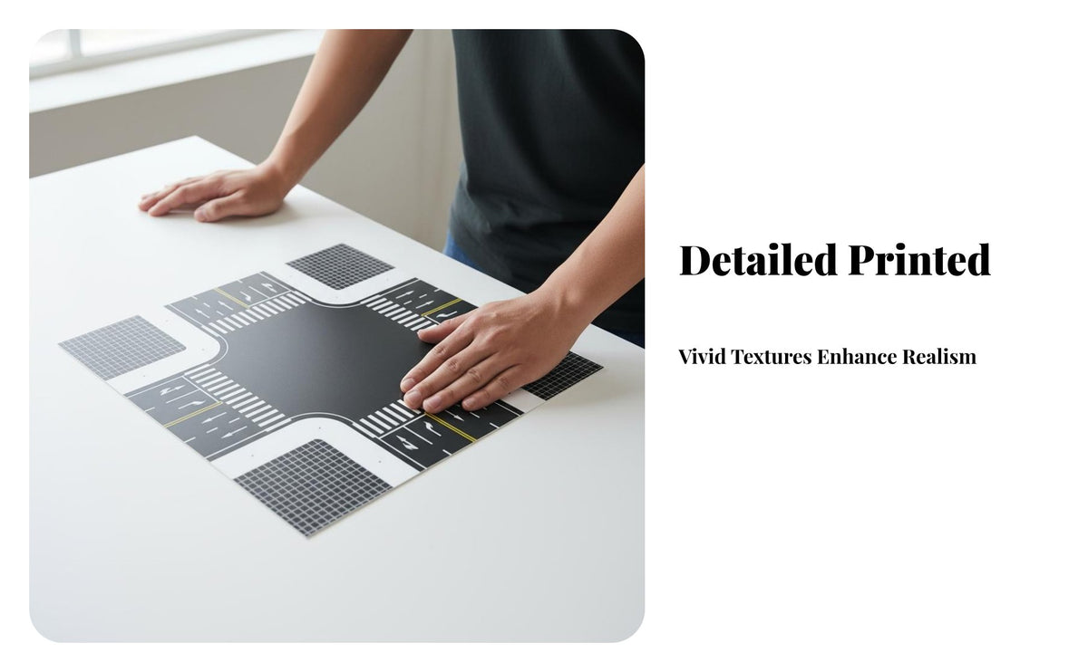 Model town Road Plate Easy to Use Sand Table Road Mat Modular Design model scene Street Surface for Hobbyists, Design Professionals, Architectural Models