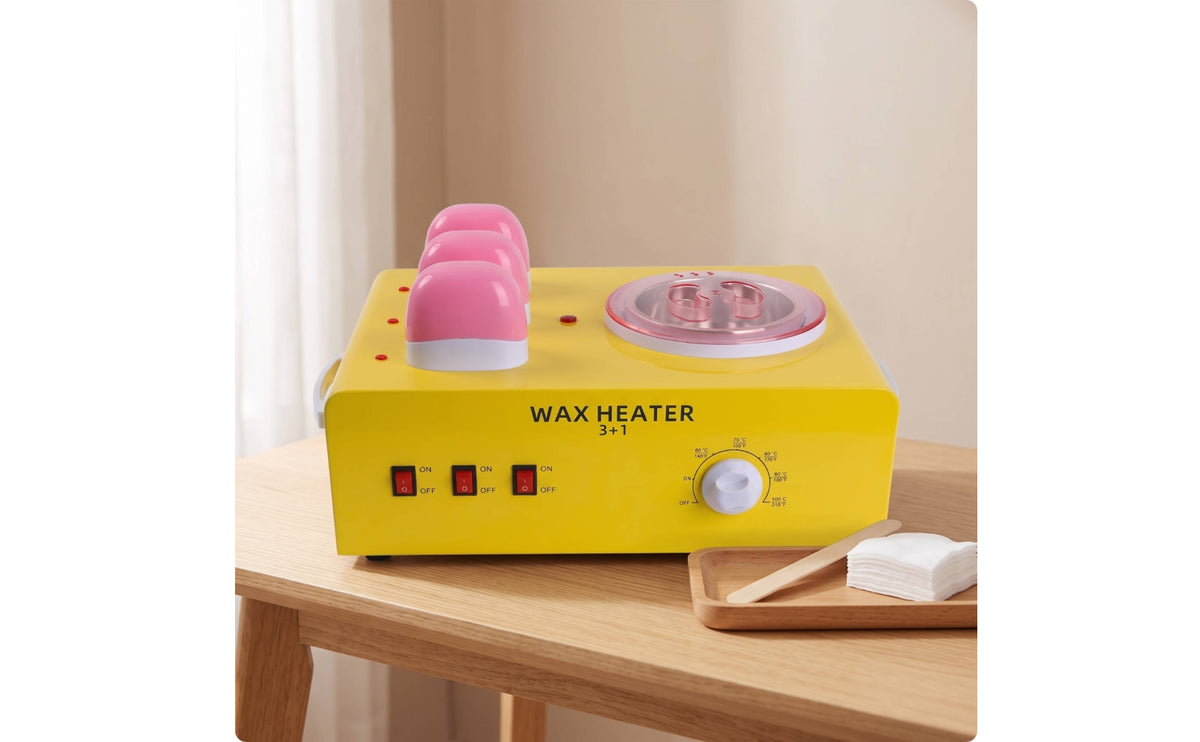 Electric Multi-Pot Depilatory Heater Countertop Depilatory Heater with 4 Pots Removable Appliance Portable for Salons, Beauty Parlors