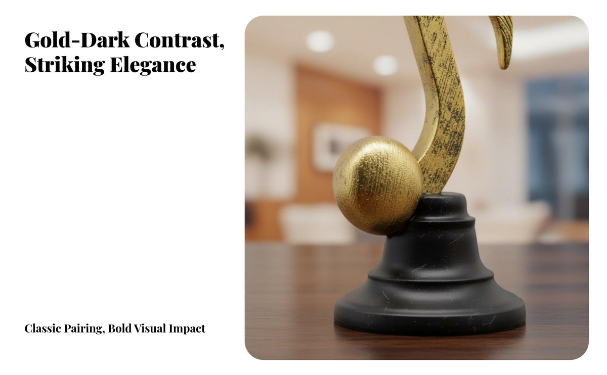 Modern Design Resin Note Ornament Elegant Design Musical Note Sculpture Exquisite Craftsmanship for Musicians, Desktop, Living Room