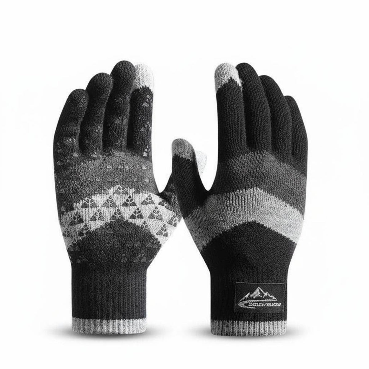 Men's Knitted Gloves Thickened Device-Compatible Screen Winter Gloves Cold Weather Accessory Multicolor Design Flexible