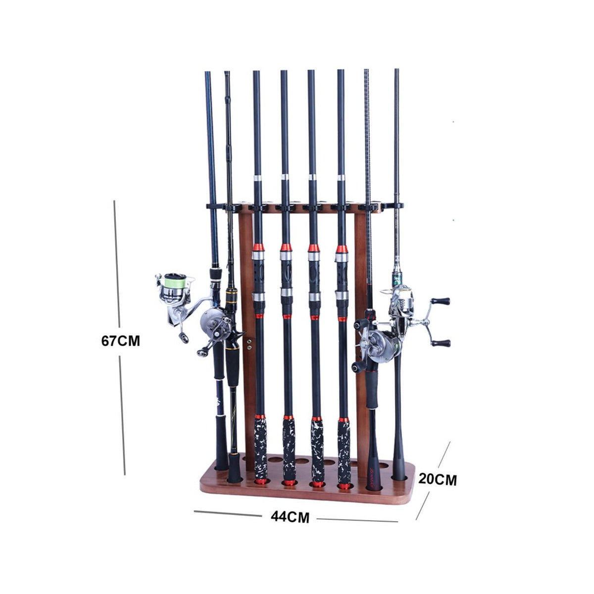 Solid Wood Wooden Fishing Rod Rack Space-Saving Gear Storage Tooleffortless Assembly for Anglers