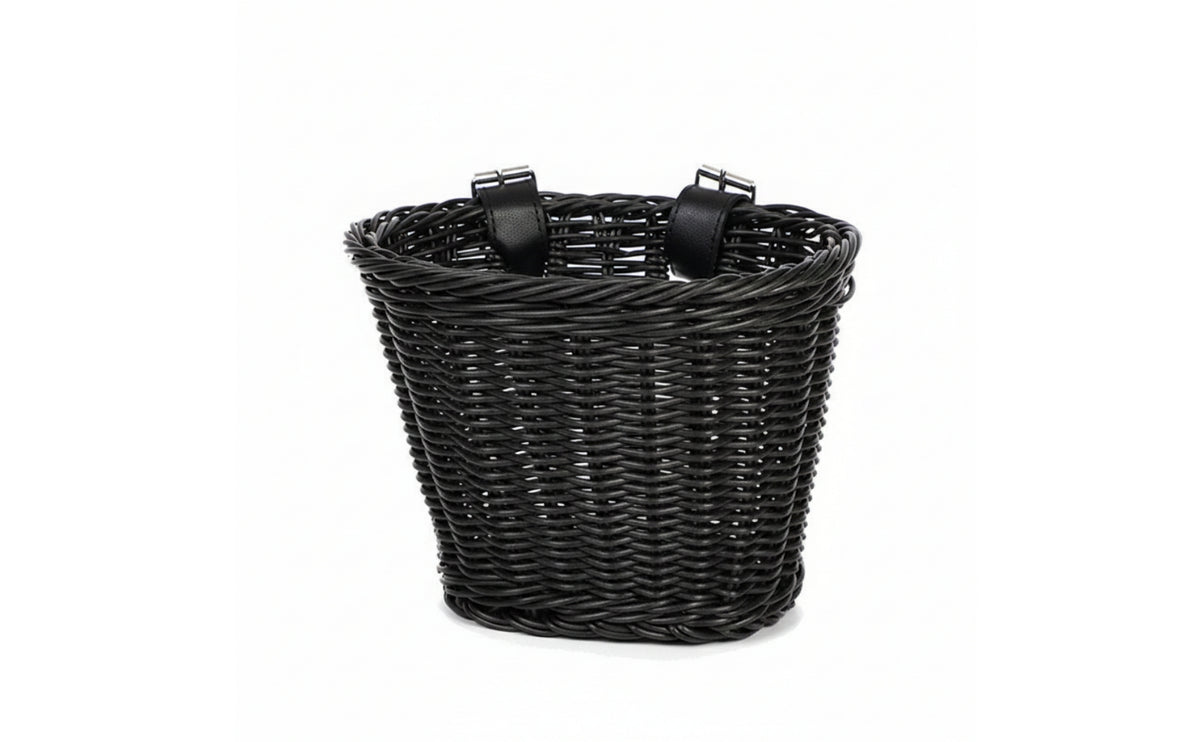 Woven Bicycle Basket Rattan Bike Front Basket Brown for Push Bikes, Family Outings