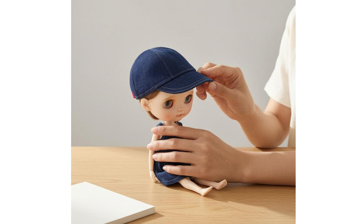 Doll Baseball Cap Topstitching Miniature Jean Doll Hat Cap Compact Size Mini Baseball Hat for Dolls