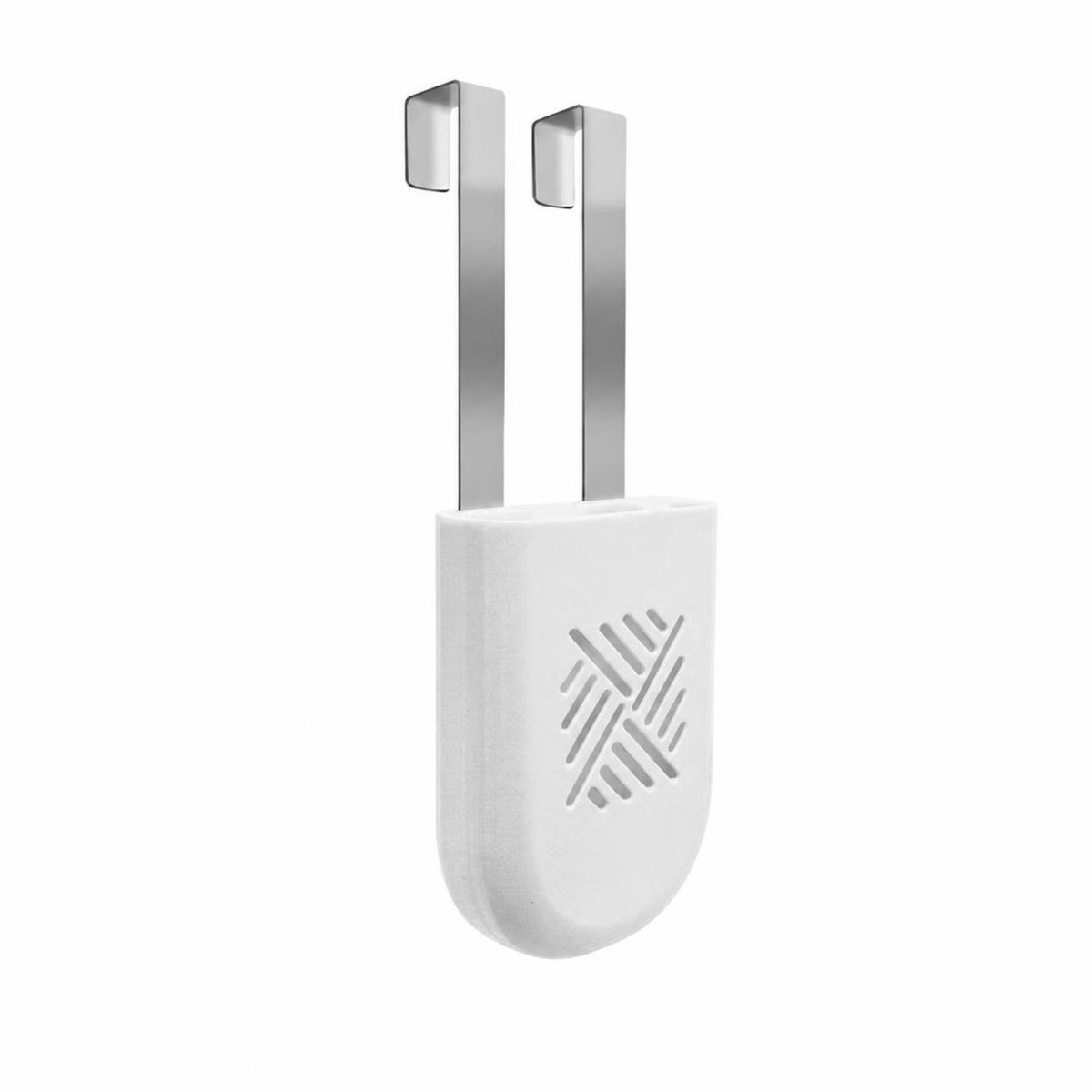 Embossed Cutout Pattern Toilet Tank Tablet Holder Metal Hook Toilet Cleaner Tablet Holder Plastic Body