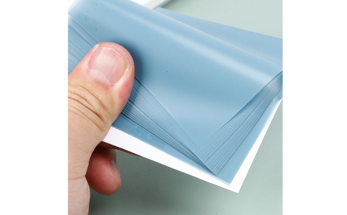 50 Pieces Transparent Sticky Notes Smooth Writing Translucent Self Notes Waterproof Translucent Page Markers for Teachers, Annotating Books