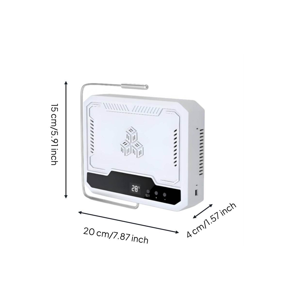 Pet Fan Heater with Digital Display Compact Enclosure Heater with Metal Support Frame Slim for Reptile Owners, Terrariums