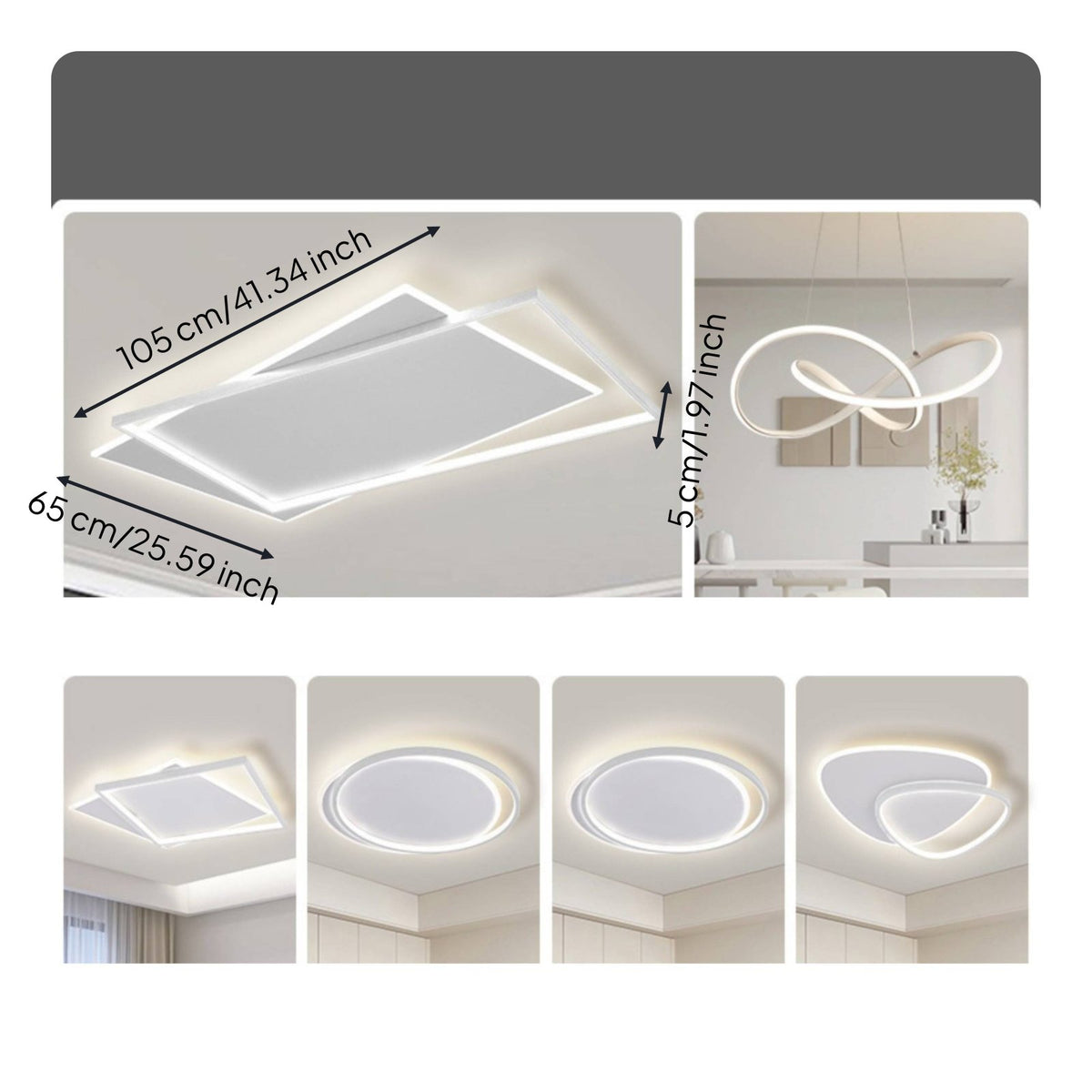 Energy Saving LED Ceiling Lamp Slim Design Minimalist Flush Mount Light