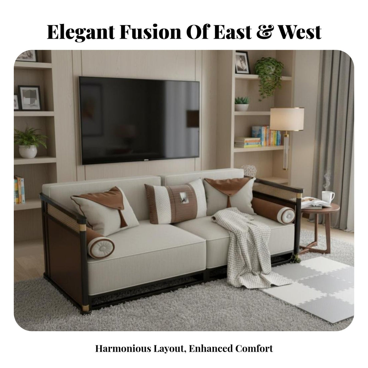 Modern Chinese Design Curved Wood Frame Couch Set Authentic Leather Upholstery Living Room Seating Minimalist Stylish Home Furniture high-density foam Foam for home dwellers, Interior Designers, Families, Lounge Area, leisure Space