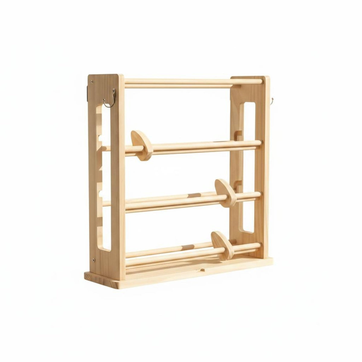 Wooden Ribbon Organizer Rotating Multi Tier Ribbon Stand Solid Wooden Tape Spool Dispenser for Sewing Room, Flower Shop
