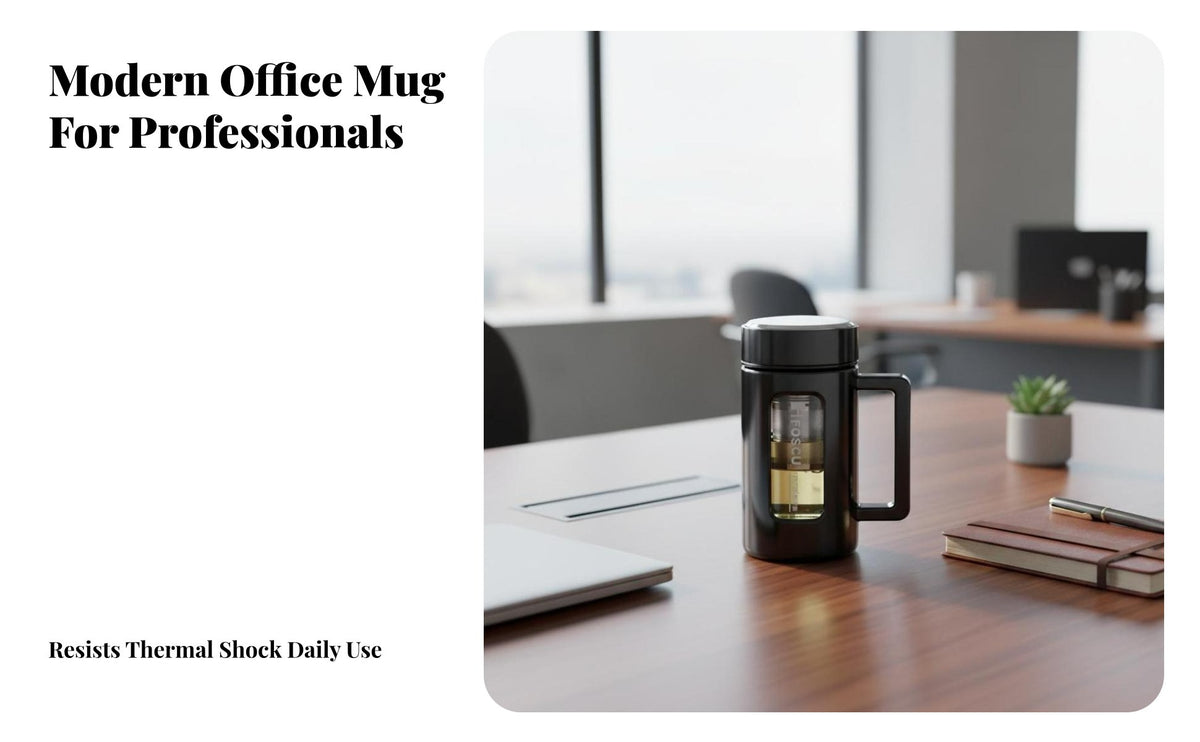 Large Capacity Glass Tea Infuser Mug Heat Insulation Glass Tea Infuser Bottle Portable for Office Workers, Commuters, On the Go, Desk, Home