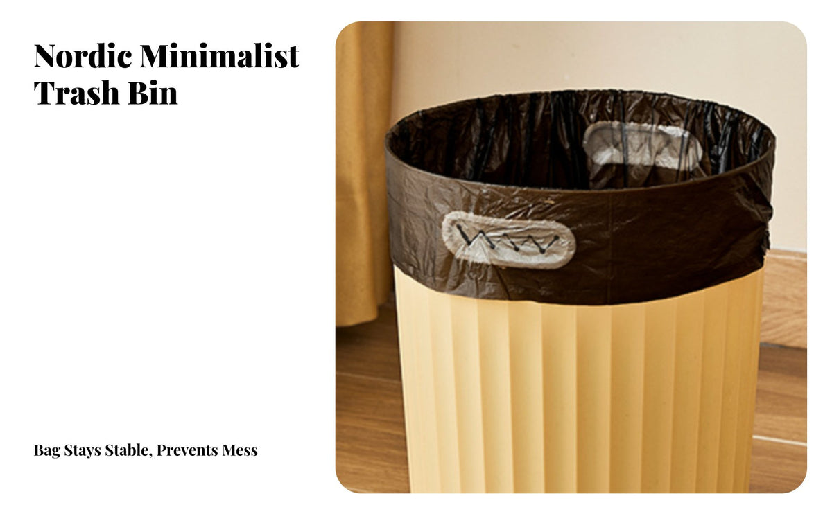 Tooth Design Waste Bin Easy Bag Change Collar Less Trash Can Minimalist Plastic Garbage Can Versatile Use for Office Workers