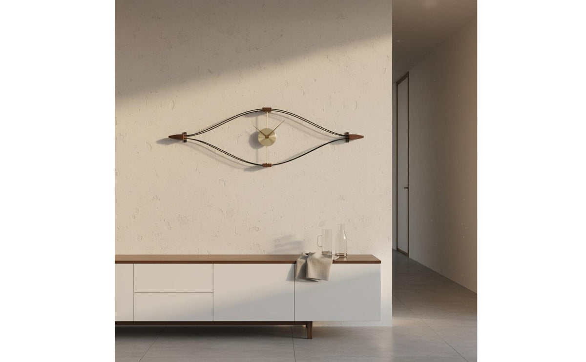 Nordic Design Eye Wall Timepiece Minimalist Design Eyeball Wall Timepiece Brass Accents Home Decor Decorative for Living Room, Office