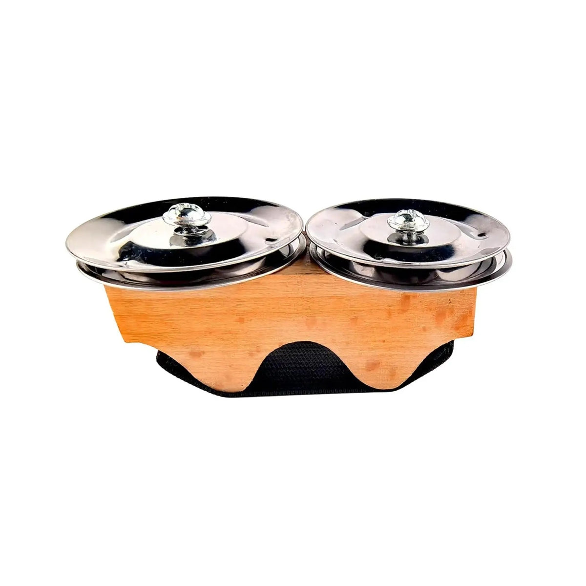 Finger Tambourine Wooden Mini Tambourine Compact Hand Bell Percussion Instrument for Percussionists, Drummers