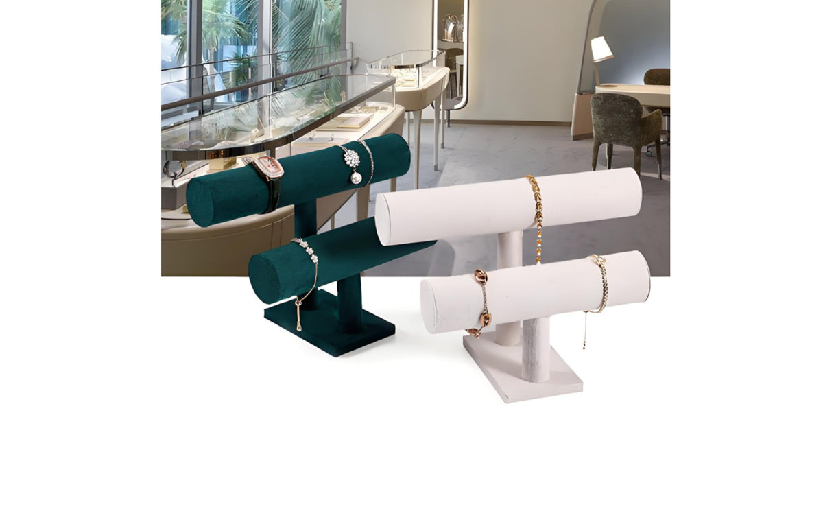 Scratch Resistant 2 Tier Bracelet Holder Stable Base Bracelet Display Stand Easy to Assemble for Storage Owners, Countertop, Boutique