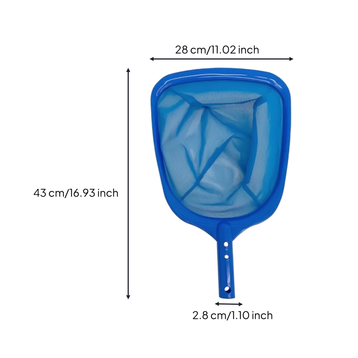 Pool Net with Fine Mesh Bag Tapered Leaf Skimmer with Plastic Frame Pool Leaf Skimmer Wide-Mouth Easy Scoop Edge