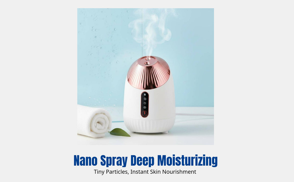 Facial humidifier, Upgraded Nano Spray, Hot & Cold Triple Spray, Deep Hydration, Home Skincare