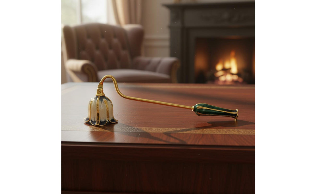 Ideal Gift Candle Snuffer Elegant Design Bell Candle Extinguishing Tool Smokeless Extinguishing Bell-Shaped Flame Snuffer Long-Lasting Metal Construction for Home Decor, Wedding, Dinner Party, Religious Ceremony