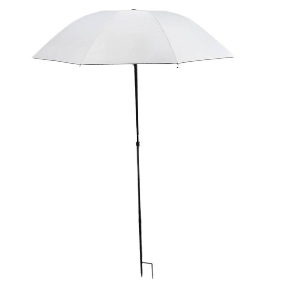 95cm Diameter Large Beach Umbrella with Ground Spike, Steel Frame, Black Coating, Polyester