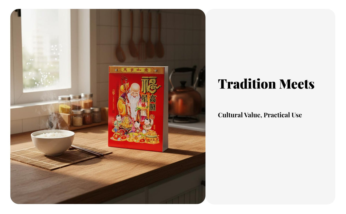 2026 Horse Zodiac Traditional Wall Calendar, Old Almanac Style, Tear-Off, Home, Auspicious Blessings
