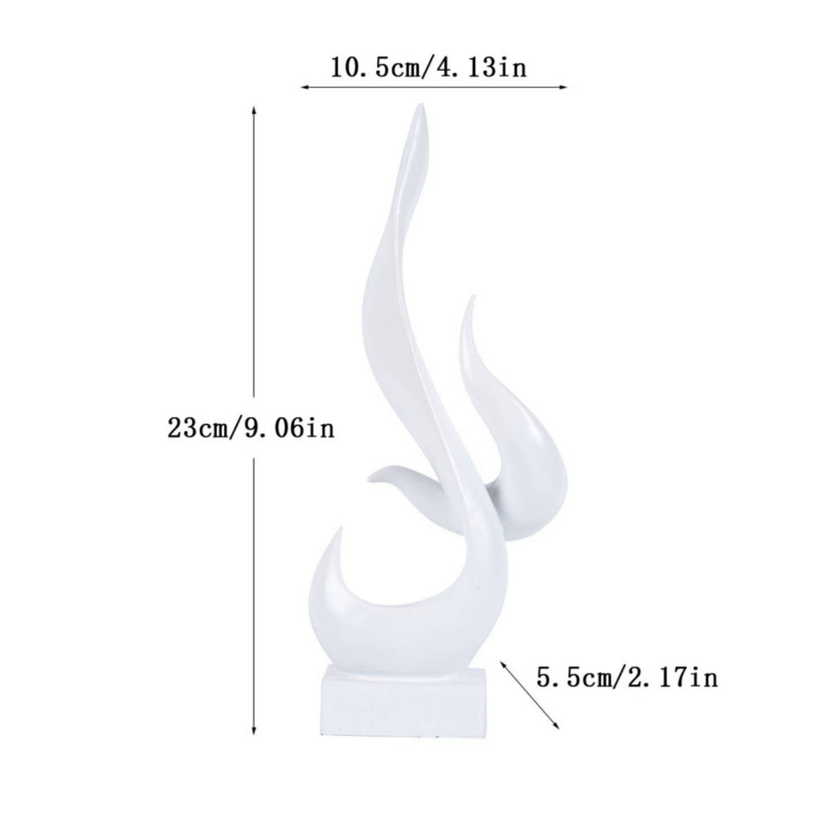 Flame Figurine Glossy Flame Sculpture Tabletop Figurine Sculptural Decor Compact for Art Lovers, Living Room, Bookshelf