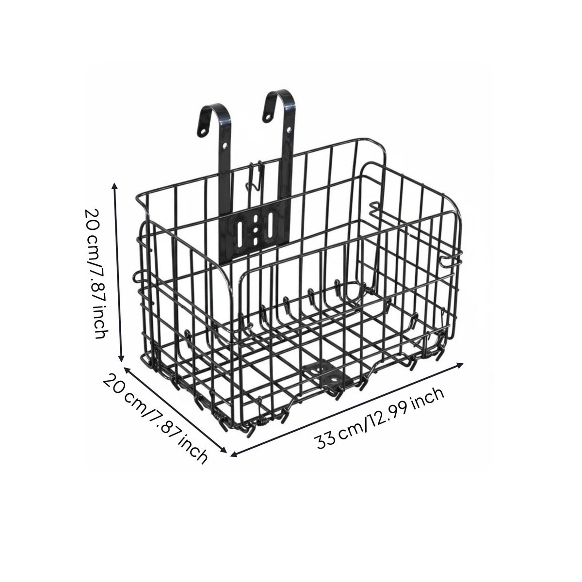 Foldable Design Folding Bike Basket Space Saving Metal Wire Cycle Basket Easy Installation for Commuters, Students, Commuting