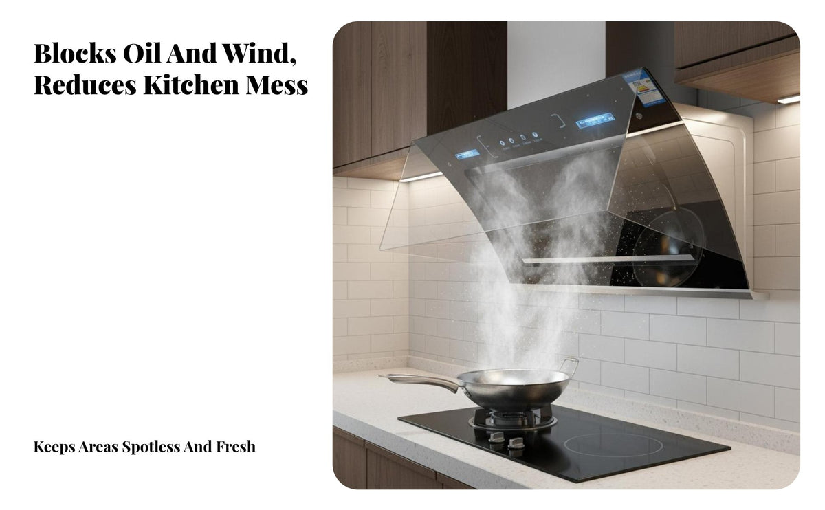 High Temperature Resistant Kitchen Hood Oil Fume Curtain Easy Installation Range Hood Fume Barrier Washable for Cooktop Top, Cooking