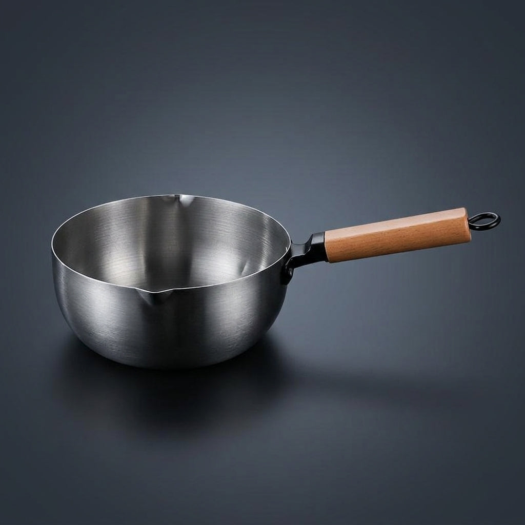 Milk Pan and Stainless Steel Pot with Pouring Spout, Small Saucepan for Induction Hobs and Electric Hobs, Stainless Steel Saucepan, Noodle Pot