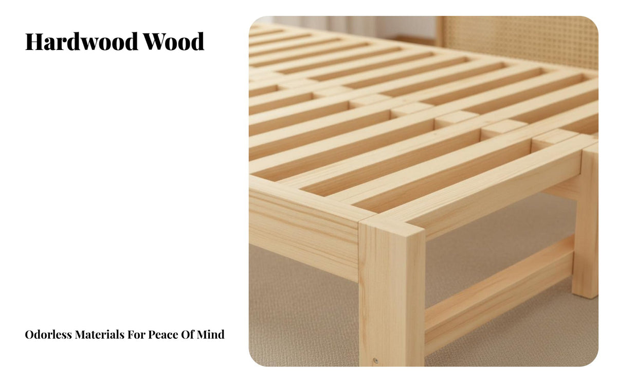 Extendable Wooden Sofa Bed Space-Saving Design Solid Wood Pull out Bed Easily Converts Extendable Daybed with Storage for Small Areas, Apartment