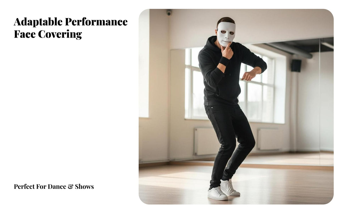 Blank Fullface Covering Street Performance Design Paintable Blank Face Covering Thickened Design Costume Accessory for Dancers, Entertainers