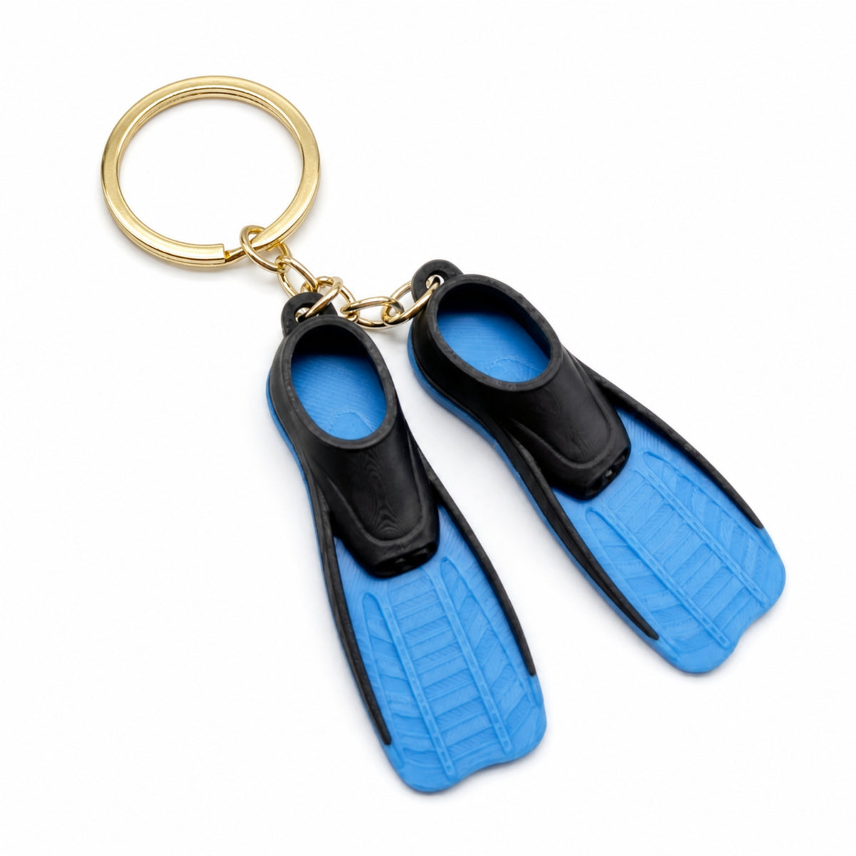 Diving Fins Keychain Textured Mini Swim Fin Key Chain Swim Flippers Key Loop Cute Keychain with Mini Fins Compact for Divers