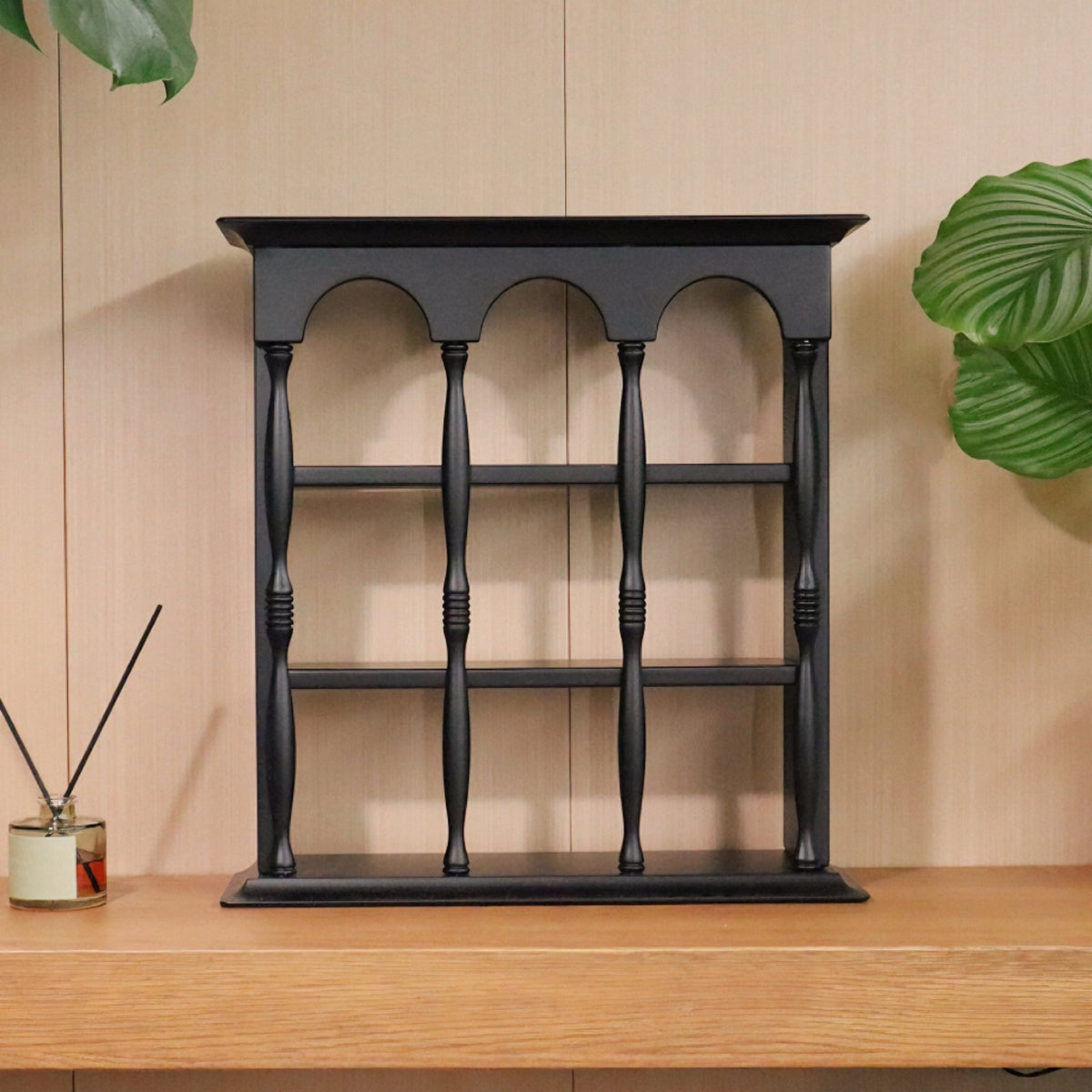 Vintage Hardwood Mug Rack, French Wall Shelf