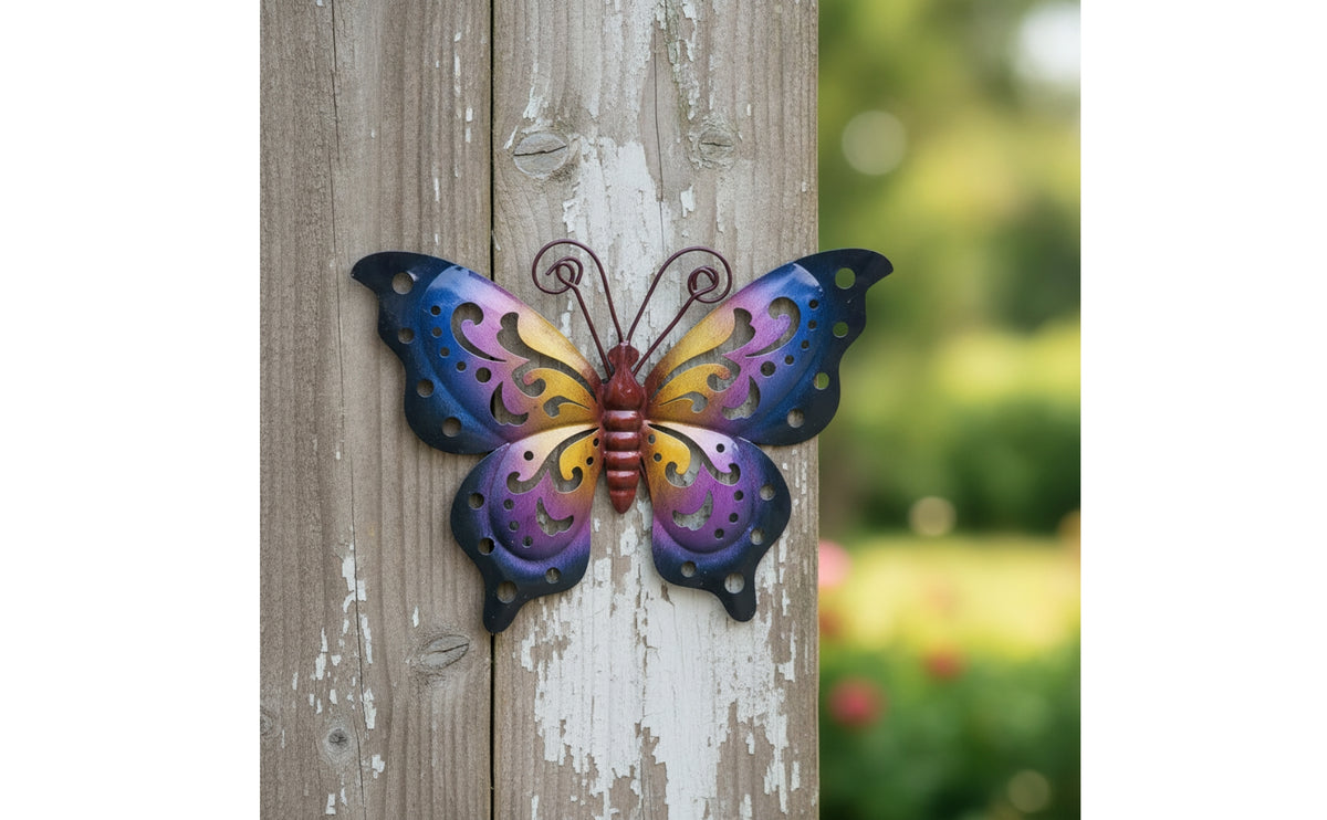 Metal Lepidoptera Art Decoration Elegant Butterfly Wall Sculpture Easy to Hang for Patio