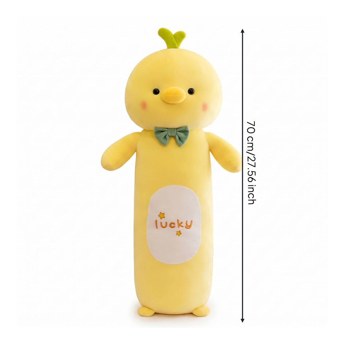Chick Pillow with Bow Cute Chick Stuffed Stuffed Pillow Yellow Chicken Stuffed Animal Soft for Children, Bed, Bedroom
