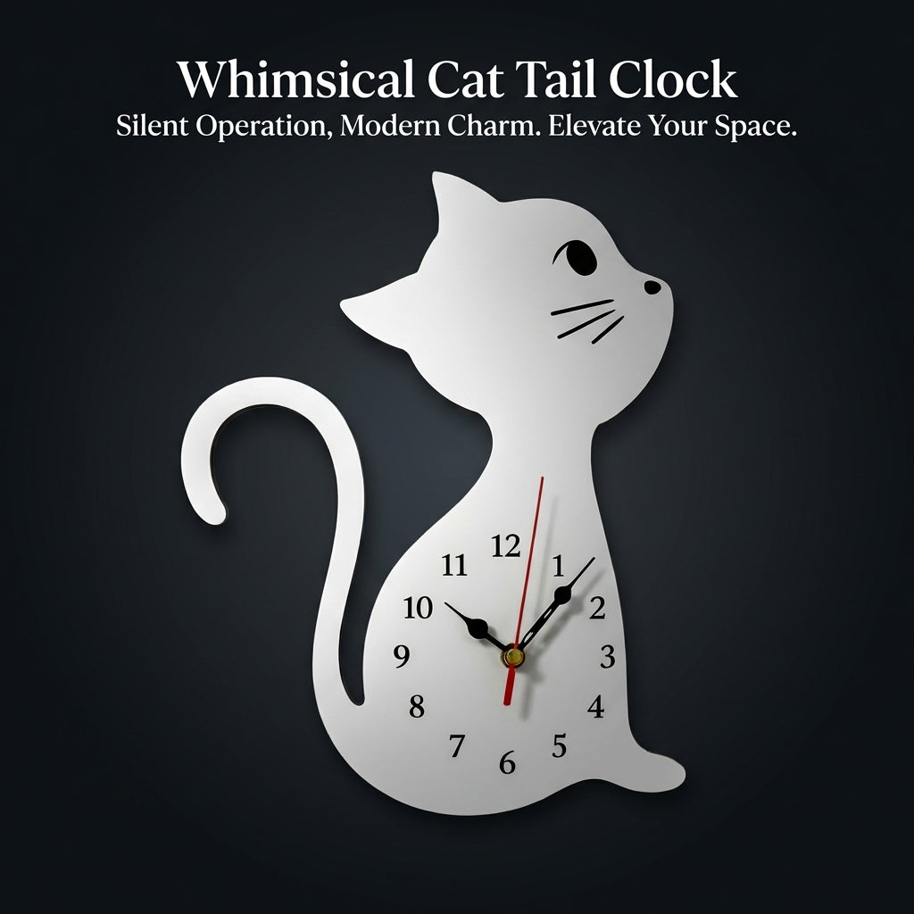 Clock, Modern Minimalist Acrylic Timepiece for Living Room Bedroom Kitchen Home Decor, Battery Operated, Silent Sweep Seconds Movement, Oval Shape