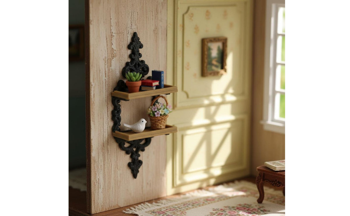 Dollhouse Hanging Basket Realistic Appearance Miniature Wall Shelf for Dioramas