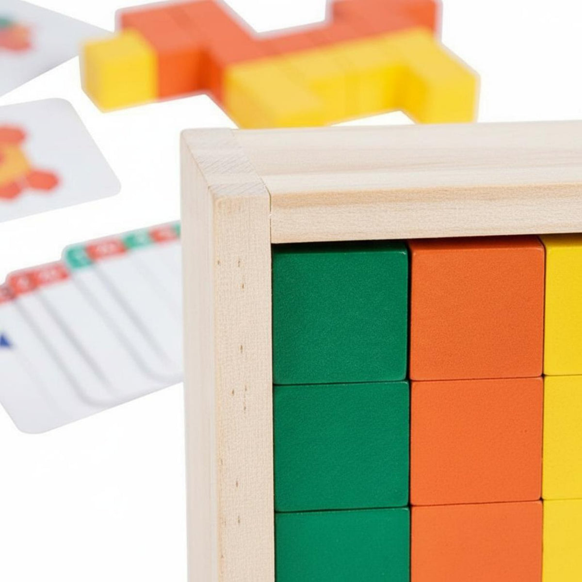 Geometric Shape Builders Early Learning Color Block Puzzle Hand-Eye Coordination Shape Matching Blocks for Classroom, Preschool