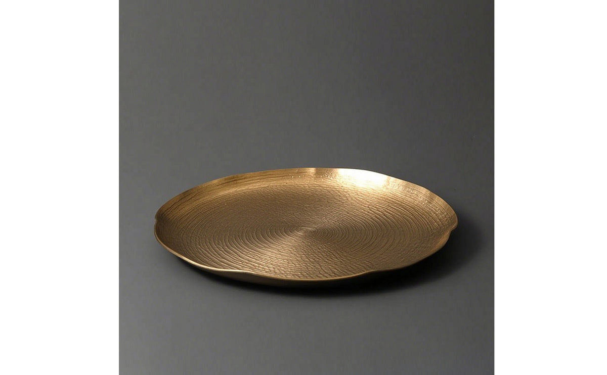 Tray with Hammered Surface Low-Profile Oval Serving Tray Lightweight for Home Decor