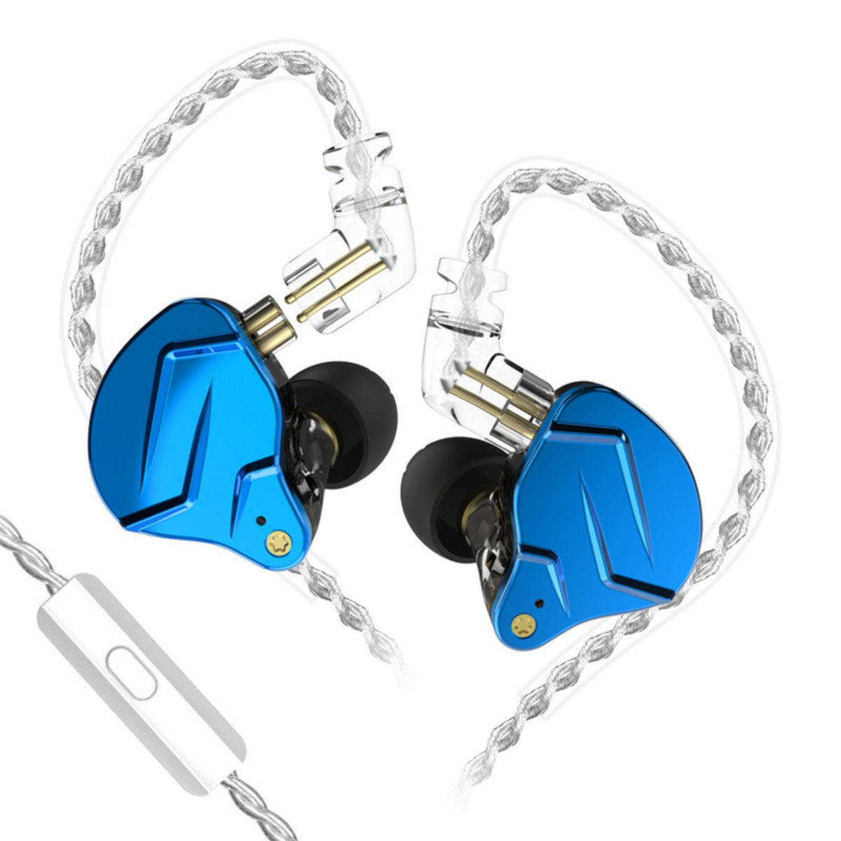 Metal Earbud Headphones Dynamic Driver in-Ear Gaming Headset Silver Cable Wired in-Ear Earphones for Enthusiasts, Computer