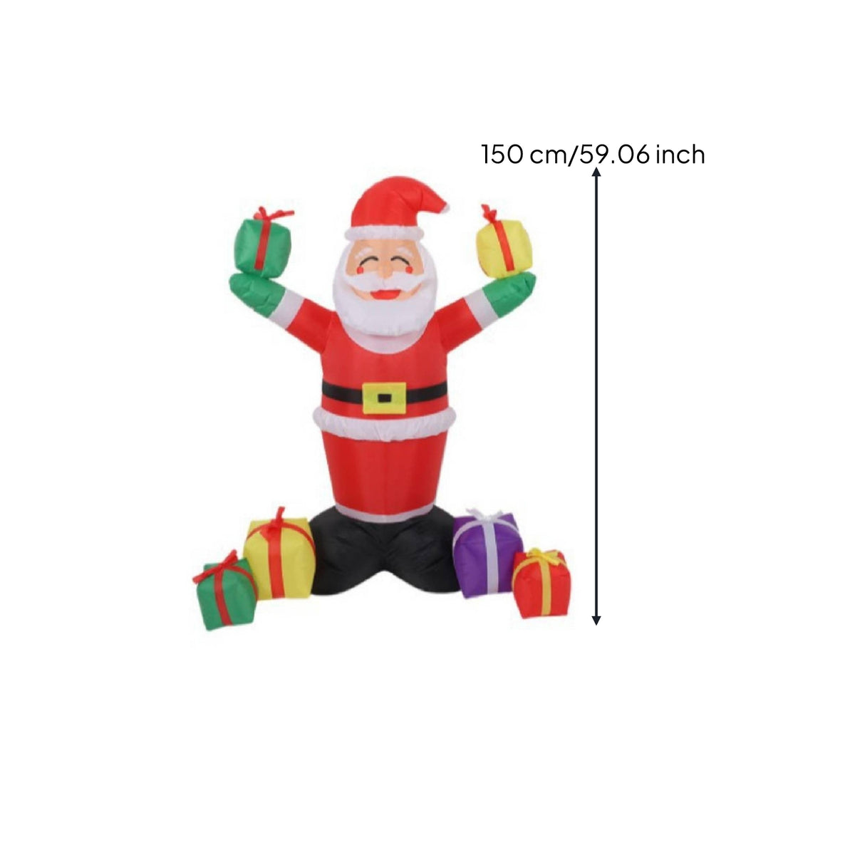Lightweight Inflatable Santa Santa with Gift Boxes Quick Inflation Santa Inflatable with Stakes and Ropes Outdoor Christmas Decorations Indoor for Porch, Party
