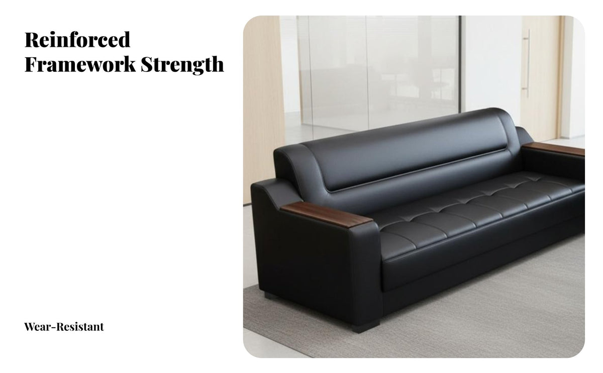 Comfortable 3-Piece Business Couch Ensemble Long-Lasting Reception Sofa High-Density Foam Cushioning Office Furniture Ergonomic Design for Clients, Guests, Lounge, Waiting Room, Lobby