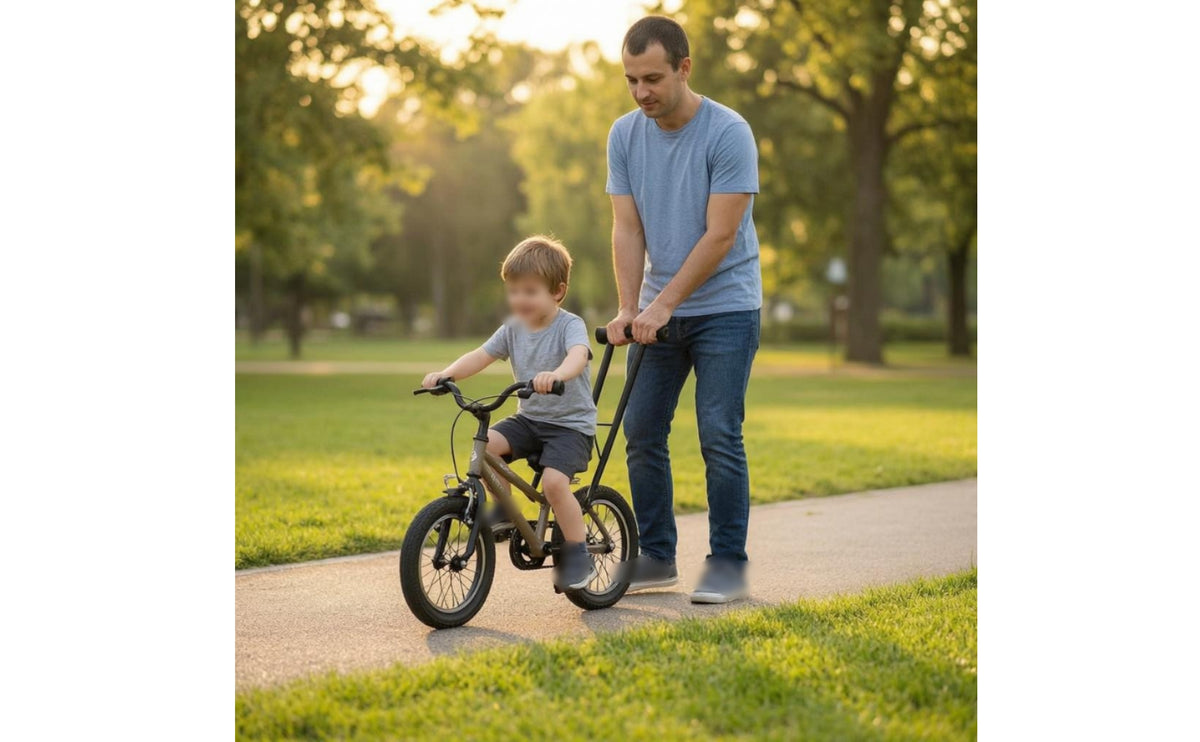 Children's-Bike Push Handle Curved Grip Children Bike Assist Bar Confidence Building Fitness Accessory for Adults