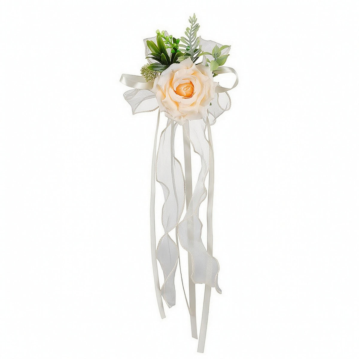 Car Flower Decoration with Ribbons Romantic Decorations Easy to Install