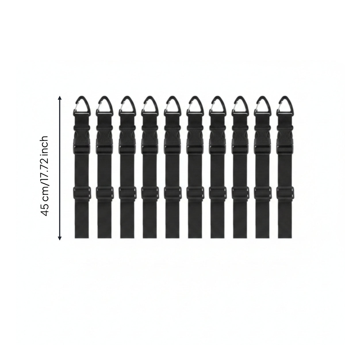 8 Pieces Adjustable Strap with Triangular Clip Heavy-Duty Nylon Strap with Buckle Backpack Straps Flexible Strap Material