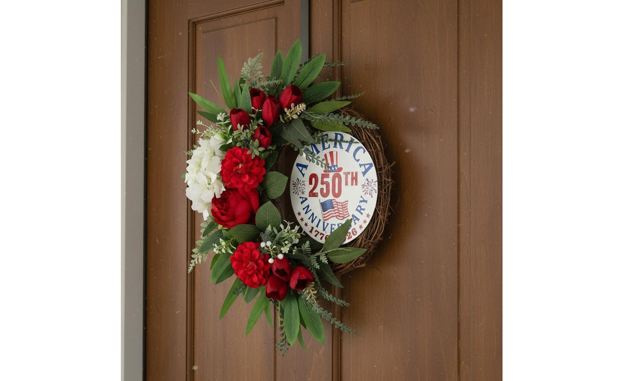 250th Anniversary Wall Decor Sign Easy to Hang Independence Day Door Plaque Rustic Patriotic Door wreath Hanger
