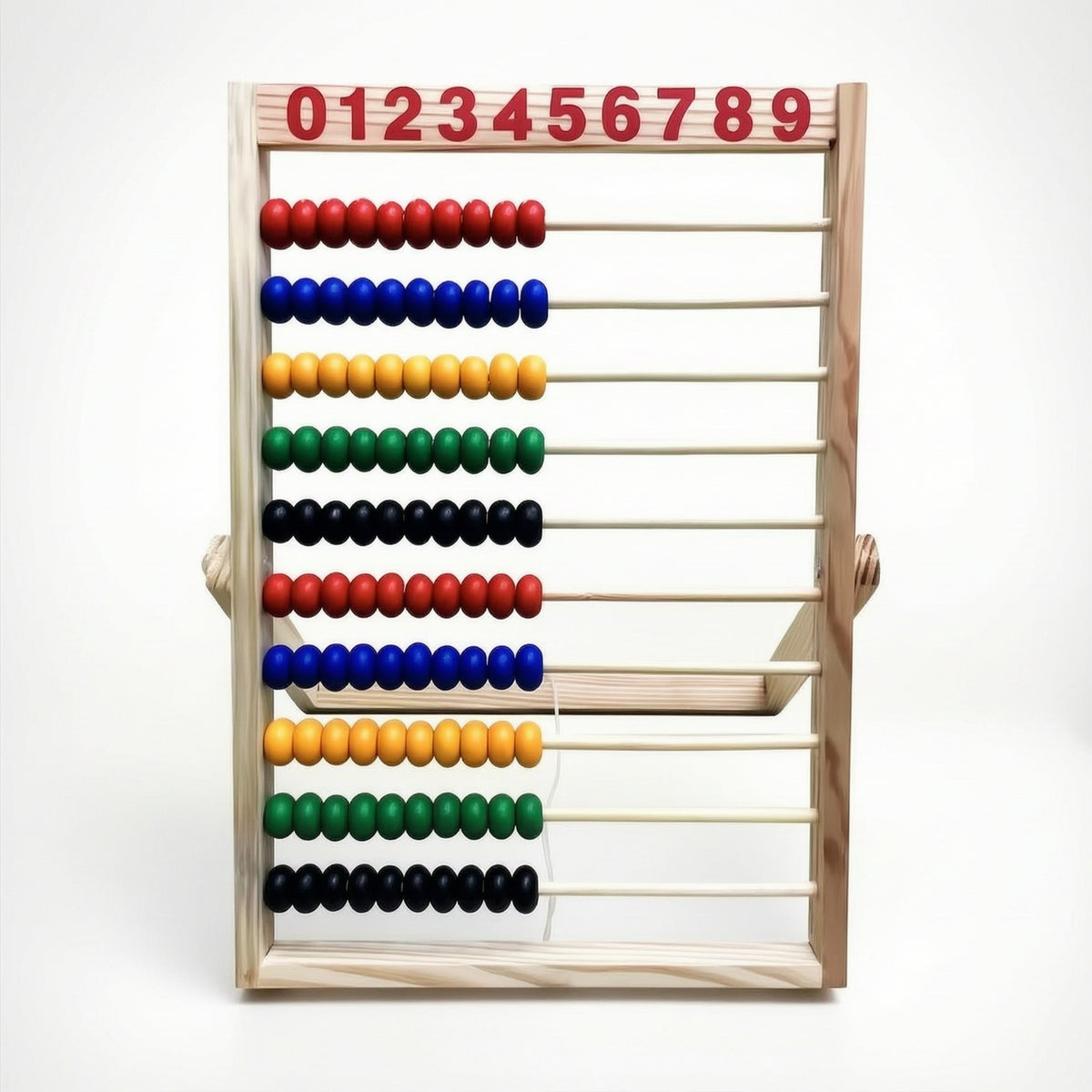 Wooden Abacus Tactile Abacus with Beads Counting Frame Sturdy Math Toy Smooth for Preschoolers, Homeschooling, Classroom
