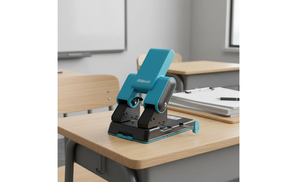 Labor Saving Single Hole Binding Punch Sturdy Metal Body Heavy Duty Hole Punch Easy to Use Office Tool for Print Shop Employees, Teachers, Training Class