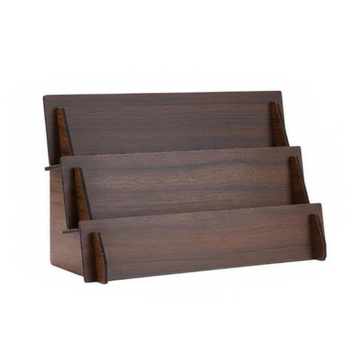 Wooden Card Display Solid Wood Wooden Greeting Card Holder Space Saving Stepped Countertop Organizer for Retail Counter, Office Desk