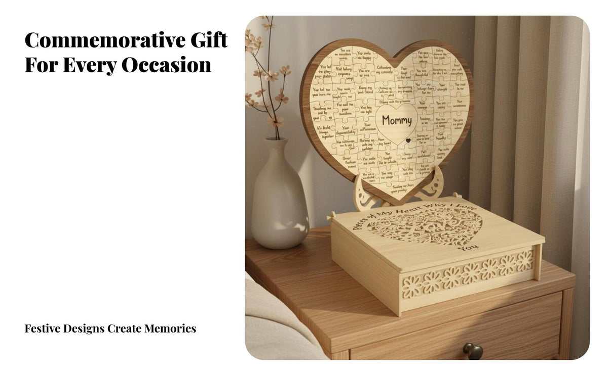 Puzzles Gift Set Heartfelt Sentiments Wooden Puzzles Box Unique Design Keepsake Item for Parents, Husband, Parent Appreciation Day, Anniversary