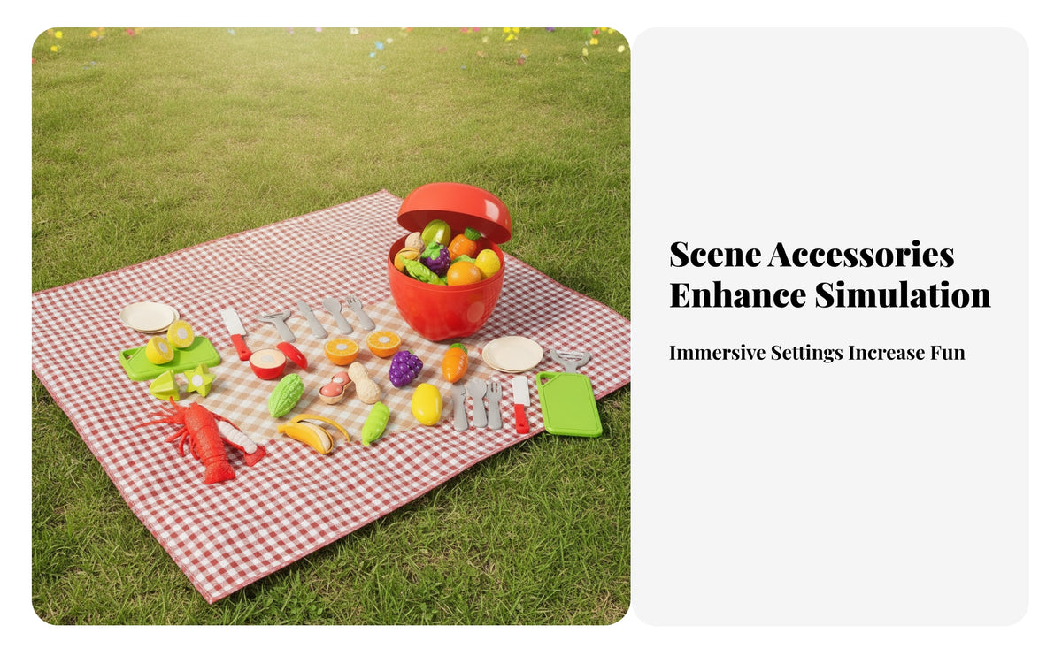 22 Pieces Realistic-Looking Play Kitchen Food Set Bright Colors Kids Kitchen Food Set Smooth for Children